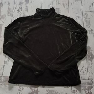 Vintage 90s Banana Republic Dark Green Velvet Turtleneck XS